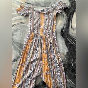 Yellow and white floral jumpsuit